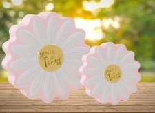 2× Biscuit Tin Daisy Flower Shaped Shortbread,Gift Decor Reusable