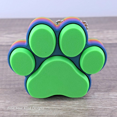 Paw Clicker Large  3D Printed Fidget Keychain Sensory Stress Relief Toy
