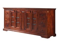Kolonialstil Sideboard Holz Akazie Dunkel Kommode Akazienholz Massivholz
