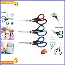 3-Pack 8" All-Purpose Scissors with Ultra Sharp Blades for Crafting  Office Use