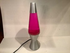 14  Motion And Glitter Lava Lamp Model 2000 Pink Lava Silver Base Working