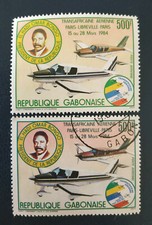 Gabon - 1984 Airmail - Paris-Libreville Air Rally - avion - neuf + Oblitéré