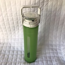 Starbucks Glass Water Bottle With Green Silicon Cover 16 Oz