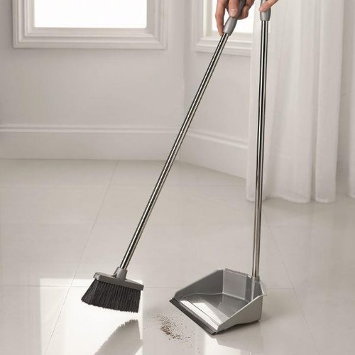 Long Chrome handle dustpan and Brush Cleaning set eBay