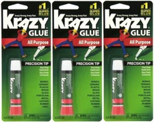 (3 Pack) KRAZY GLUE CRAZY SUPER GLUE ALL PURPOSE INSTANT REPAIR 2g (0.07 oz)