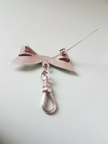 Antique Victorian Sterling Silver Bow Brooch Pin Locket Watch - Picture 5 of 6