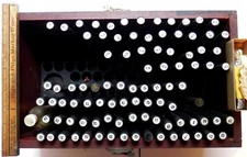 Old Grocery General Store Price Markers in Custom Wood Box NCR Nat Cash Reg Co?