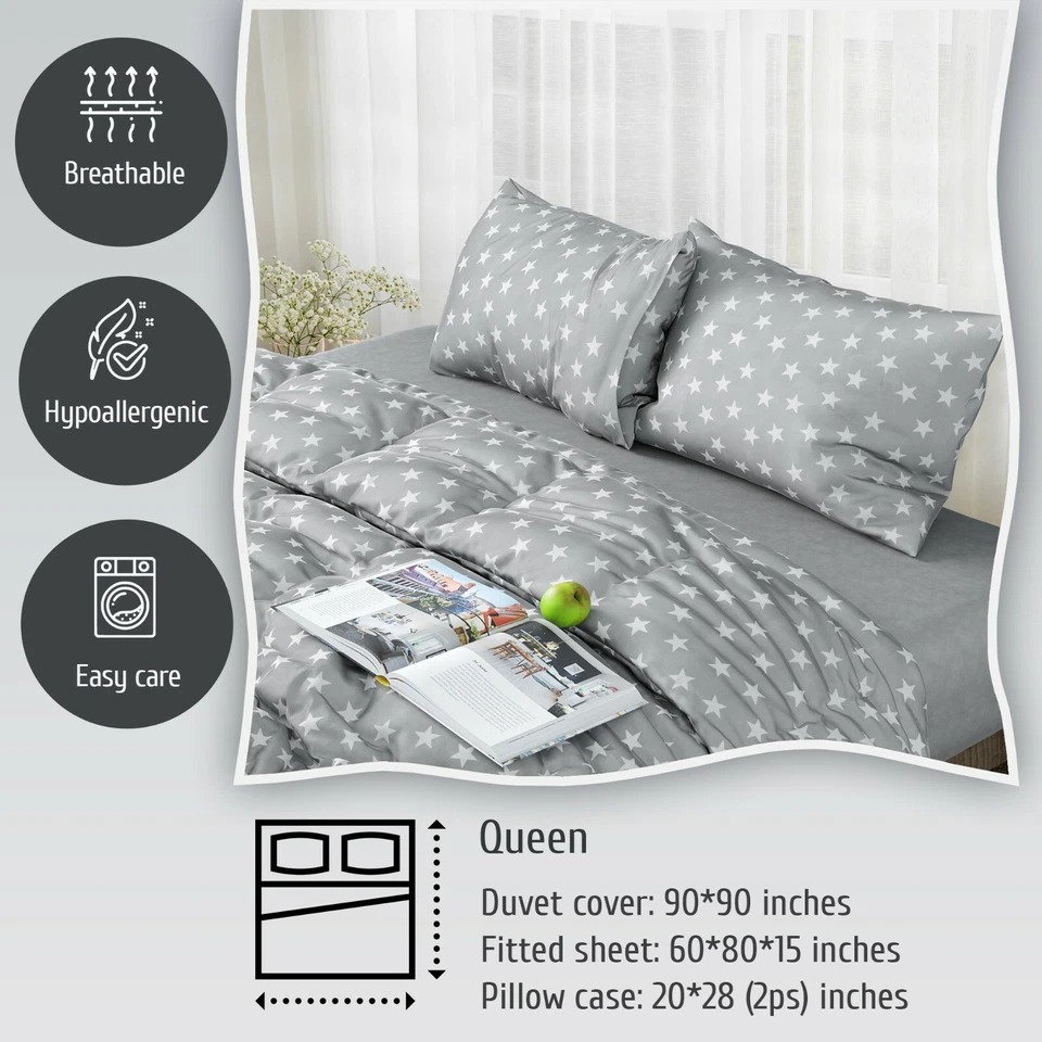 Bedding Sets 800 TC Cotton Queen size  European Quality Duvet Cover set 4 Piece - Image 2 of 4