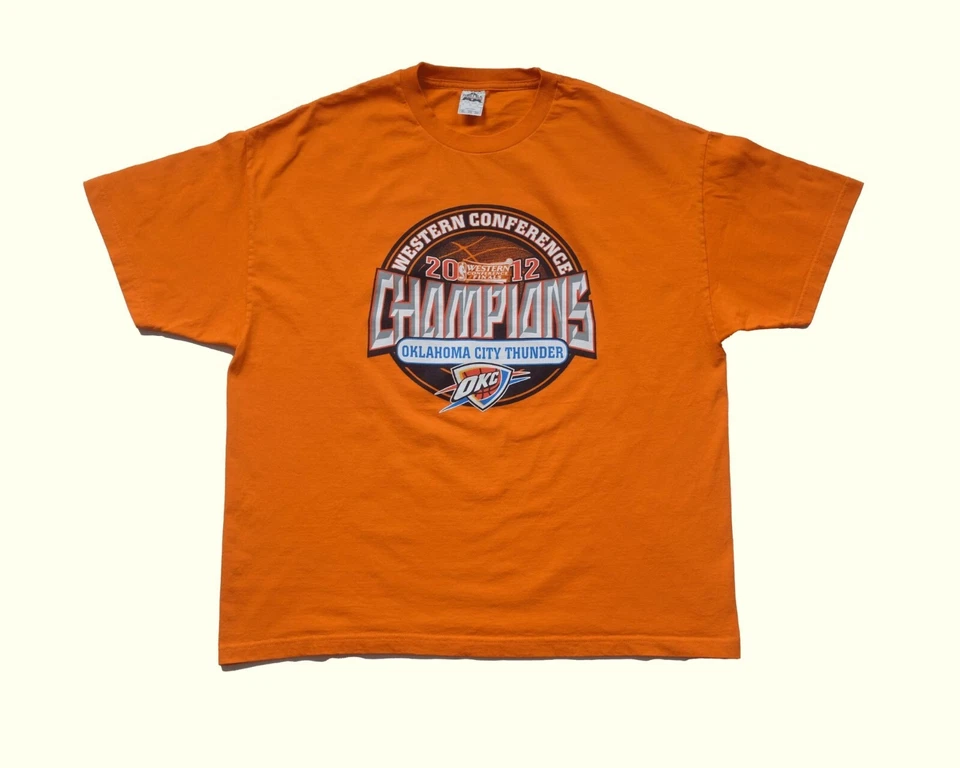 NBA OKC THUNDER OKLAHOMA CITY VTG Y2K CHAMPIONSHIP BASKETBALL T SHIRT SZ XXL - Image 2 of 4