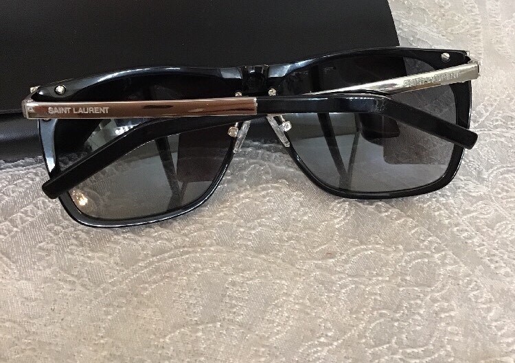 Saint Laurent Sunglasses Black Frame Silver Arms And Tops SL 31