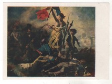 Liberty Leading the People On the Barricades Eugene Delacroix DDR Postcard Old
