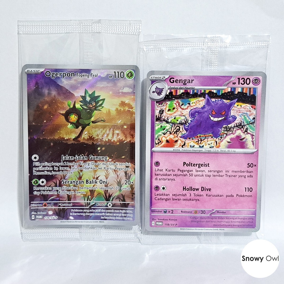 Ogerpon Topeng Teal 174/SV-P & Gengar 118/SV-P Promo Pokemon Card