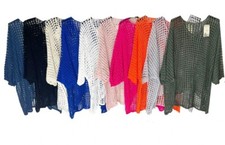 Ladies Italian Lagenlook Crochet Oversized Batwing Jumper Top