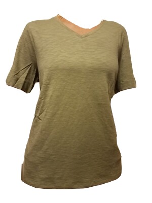 【PRENDA】 HIGH NECK SLUB TEE /追跡付 NEW Chico's Women's Cotton Slub Elbow Sleeve V Neck Tee Size