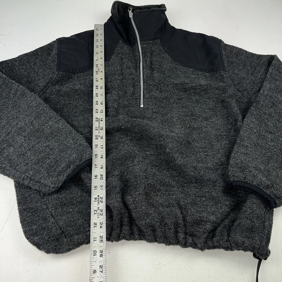 Vtg. Woolrich, Double 1/2 Zip Pullover. High Neck. Kangaroo Pocket. Black & Gray - Image 2 of 4