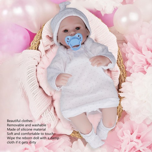15inch Silicone Baby Doll Realistic Educational Soft Body Reborn Baby Dolls For✈ - Picture 7 of 12