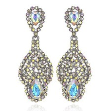 Drop AB White Austrian Crystal Rhinestone Chandelier Dangle Earring Prom E114ab