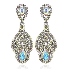 Drop AB White Austrian Crystal Rhinestone Chandelier Dangle Earring Prom E114ab