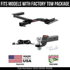 For 10-12 Lexus RX350 Trailer Hitch 4 Pin Wiring 2" Ball Fit w/ OE TowPKG Curt