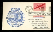 US Postal History Airmail First Flight / Domestic 1941 Niagara Falls NY