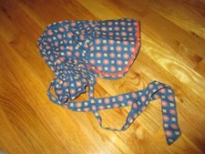 Handmade Blue Orange Prairie Pioneer Bonnet Hat