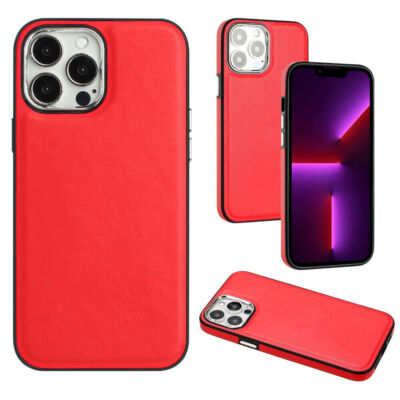 For iPhone 16 Pro Max 15 14 13 12 11 XR 7 Shockproof PU Leather Soft Phone Case