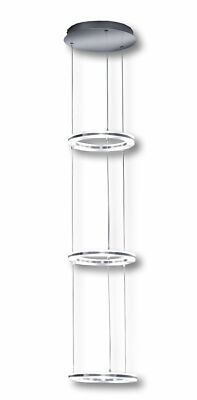 Deutsche LED Hängeleuchte Nickel Matt Chrom 50W/230V 5000lm Dimmbar Höhe 135cm