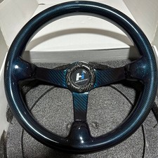 Hiwowsport 350mm Genuine Real Carbon Fiber Blue Racing Steering Wheel 3 Depth