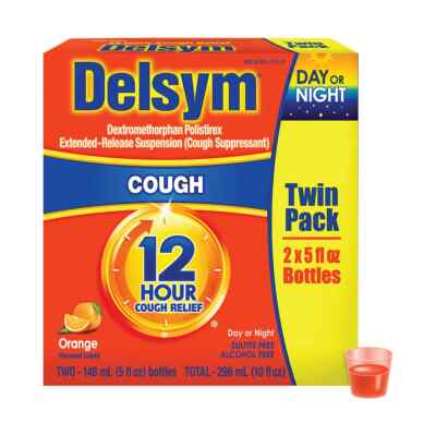 Delsym 12 Hour Cough Relief 2 x 5 fl oz Bottles Orange Flavor EXP 06/26
