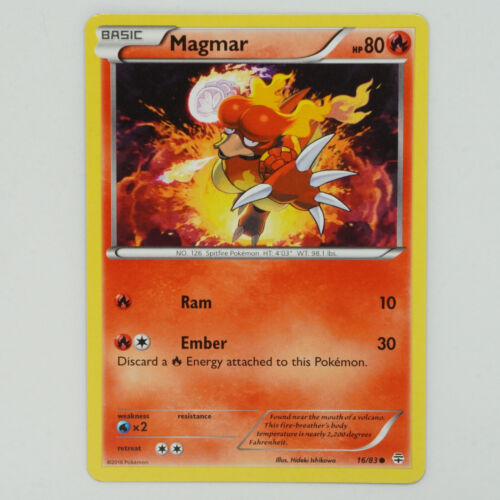 Tarjeta de Pokémon Magmar 16/83 generaciones comunes - Imagen 1 de 2
