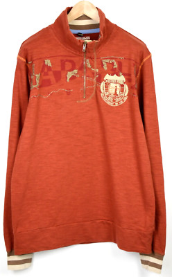 Napapijri N0YAGV Sweatshirt Mens XL Blend Logo Half Zip Henley Pullover