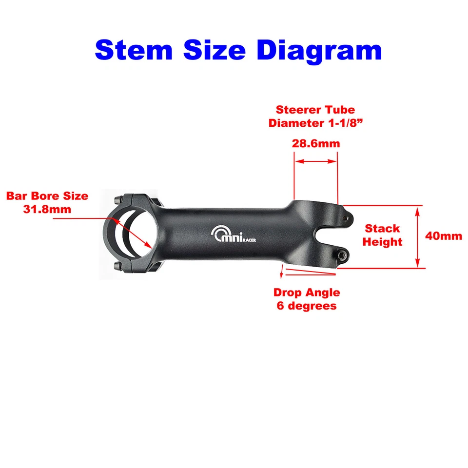 OMNI Racer WORLDS LIGHTEST ULTRA-Lite 3D Forged Alloy Stem: 31.8x 40-130mm BLACK - Image 4 of 4
