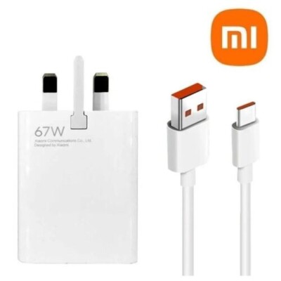 Original Xiaomi Redmi 67W Fast AC Charger UK EU Plug Adapter Power Socket +Cable