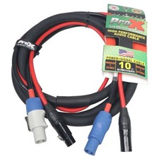 ProX XC-PWC14-XLR10 10FT Gray/XLR-F Connector to Blue/XLR-M Link Cable