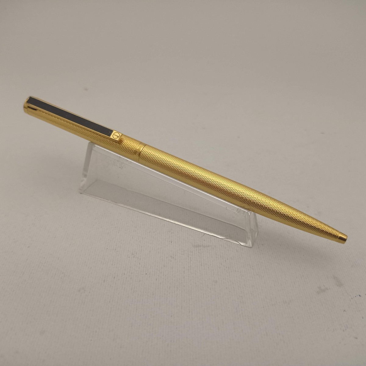 dunhill 万年筆 ゴールドクリップ付き 18k Vintage Dunhill Ballpoint Pen Gemline Gold Finish Black Clip