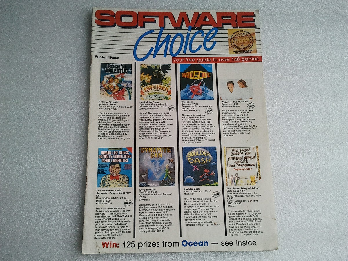 Vintage Software Choice Catalogue Winter 1985/86 C64 ZX Spectrum
