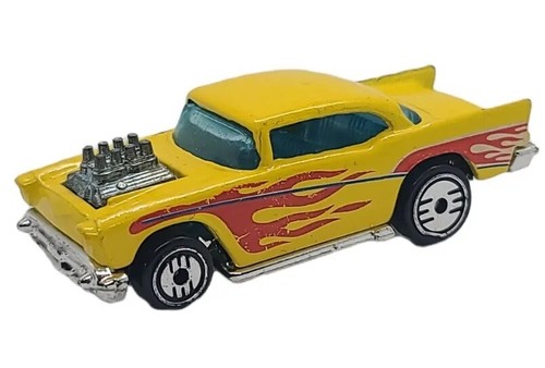 1976 Hot Wheels 57 Chevy Bel Air yellow with flames and Ultra Hot Wheels. Loose - Picture 1 of 8