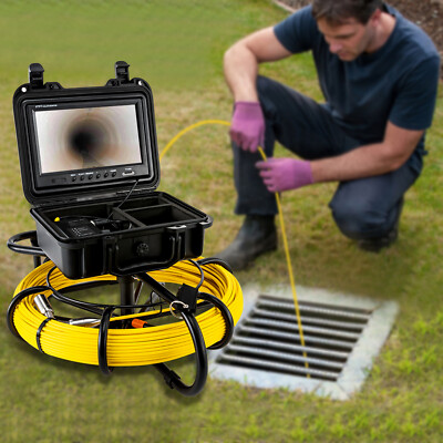 Drain Sewer Endoscope Signal Self-Leveling Pipeline Camera Kits 9'' Monitor 