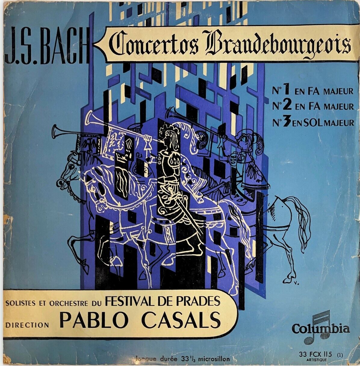 J. S. BACH  Concertos Brandebourgeois LP Festival de Prades 33 FCX 115 Casals