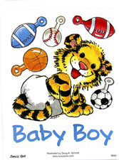 Suzy's Zoo "Baby Boy" 4.5 x 6 Scrapbook Sticker 9842 BULK 25 SHEETS