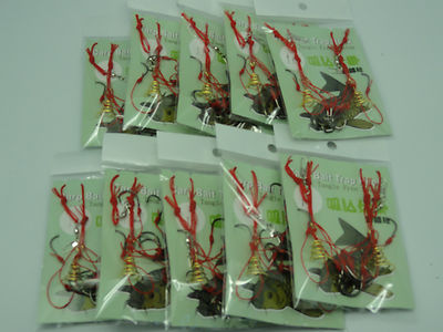 Freshwater CARP FISHING POWDER BAIT TRAP HOOK SYSTEM 10 PACK/20 SET U.S. SIZE #1