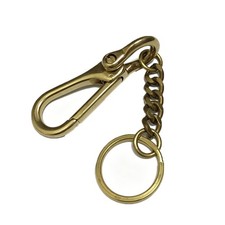 Solid Brass Fob Keychains Keyrings Key Holder Bag Wallet Chain Key Chain W/ Hook
