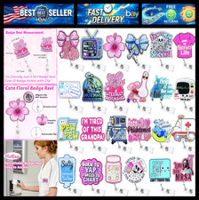 24 PCS Nurse Badge Reels Bulk Funny Badge Holders Retractable Clip Cute Nursing