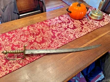 Original Brass English Infantry Hanger, circa 1725- 1740. (1742 Pattern)