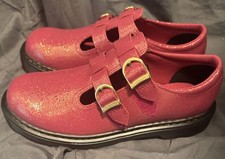 DR. MARTENS KID'S COLLECTION 8065 Y Shoe Fuchsia/silver/gold G Size 7 NWOB