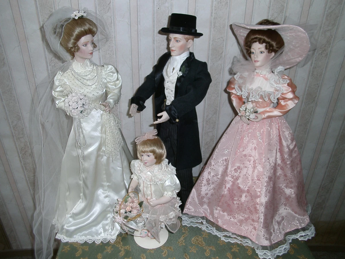 Künstlerpuppen "Hochzeit Arrangement" 4 Puppen