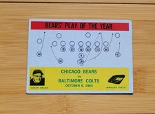 GEORGE HALAS Chicago Bears Play Of The Year 1964 Philadelphia Gum Card #28 EX