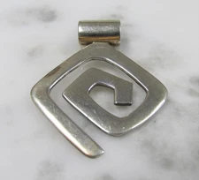 SILPADA Sterling Silver Modernist Swirl Pendant ~ 10.8grams ~ 3-A200