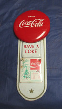 Vintage COCA-COLA Calendar Metal Soda Sign Great Looking Button~Clean & Nice~WOW