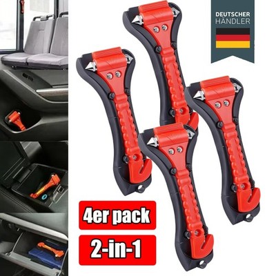 4er Notfallhammer Autozubehör Set Nothammer - mit Gurtschneider - Gurtmesser -